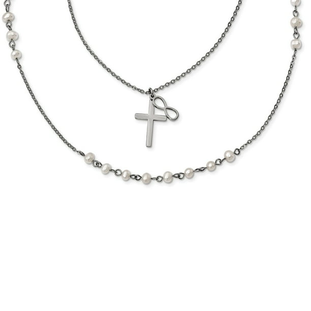 Infinity Cross Multi-strand Necklace Chain Crucifix Pendant Infinity Cross Multi-strand Necklace Chain Crucifix Pendant